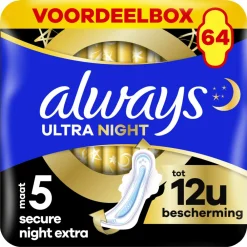 Always Maandverband Ultra Secure Night Extra 64 stuks