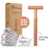 Heren Bamboozy Safety Razor + 20 Mesjes Rosé Goud 1 set