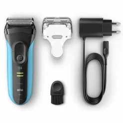 Heren Braun Elektrisch Scheerapparaat S3 ProSkin 3040s Oplaadbaar Zwart / Blauw