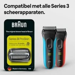 Heren Braun Elektrisch Scheerapparaat Vervangingskop Series 3 32B Zwart