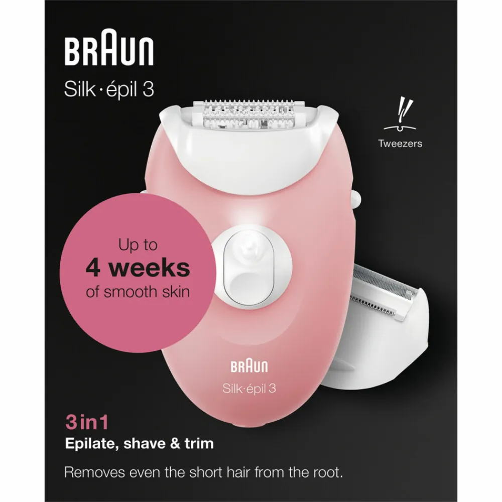 Heren Braun Epilator Silk·épil 3 277 Wit/Rose