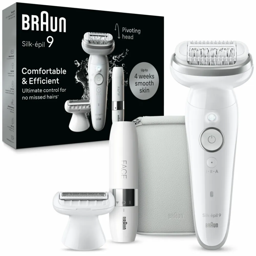 Heren Braun Epilator Silk-épil 9 9-041 Wit/Zilver