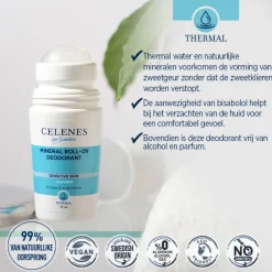 Celenes Thermal Mineral Roller Deodorant Geurloos 75 ml