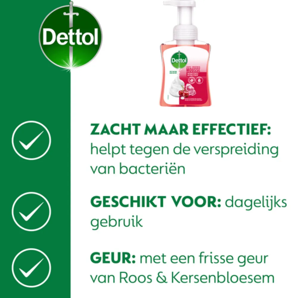 Dettol Foam Handzeep Rozen & Kers 250 ml