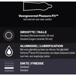 Durex - Nude Extra Lube Condooms 10 stuks, Pleasure Me Condooms 10 stuks & Performa Condooms 10 stuks - Pakket