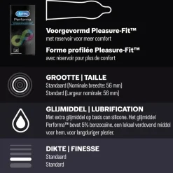 Durex - Pleasure Me Condooms 10 stuks, Orgasm Intense Condooms 10 stuks & Performa Condooms10 stuks - Pakket