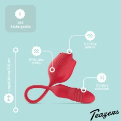 Easytoys Clitoris Vibrator met Stotende Dildo The Rose