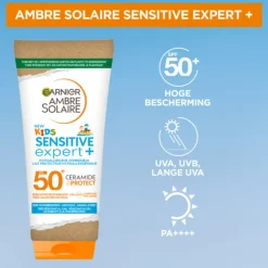 Garnier Ambre Solaire Sensitive Expert+ Kids Zonnebrandmelk SPF 50+ Reisformaat 50 ml