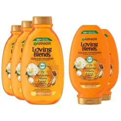 Garnier Loving Blends Argan en Cameliaolie - Shampoo 3x 300 ml & Conditioner 2x 250 ml – Pakket