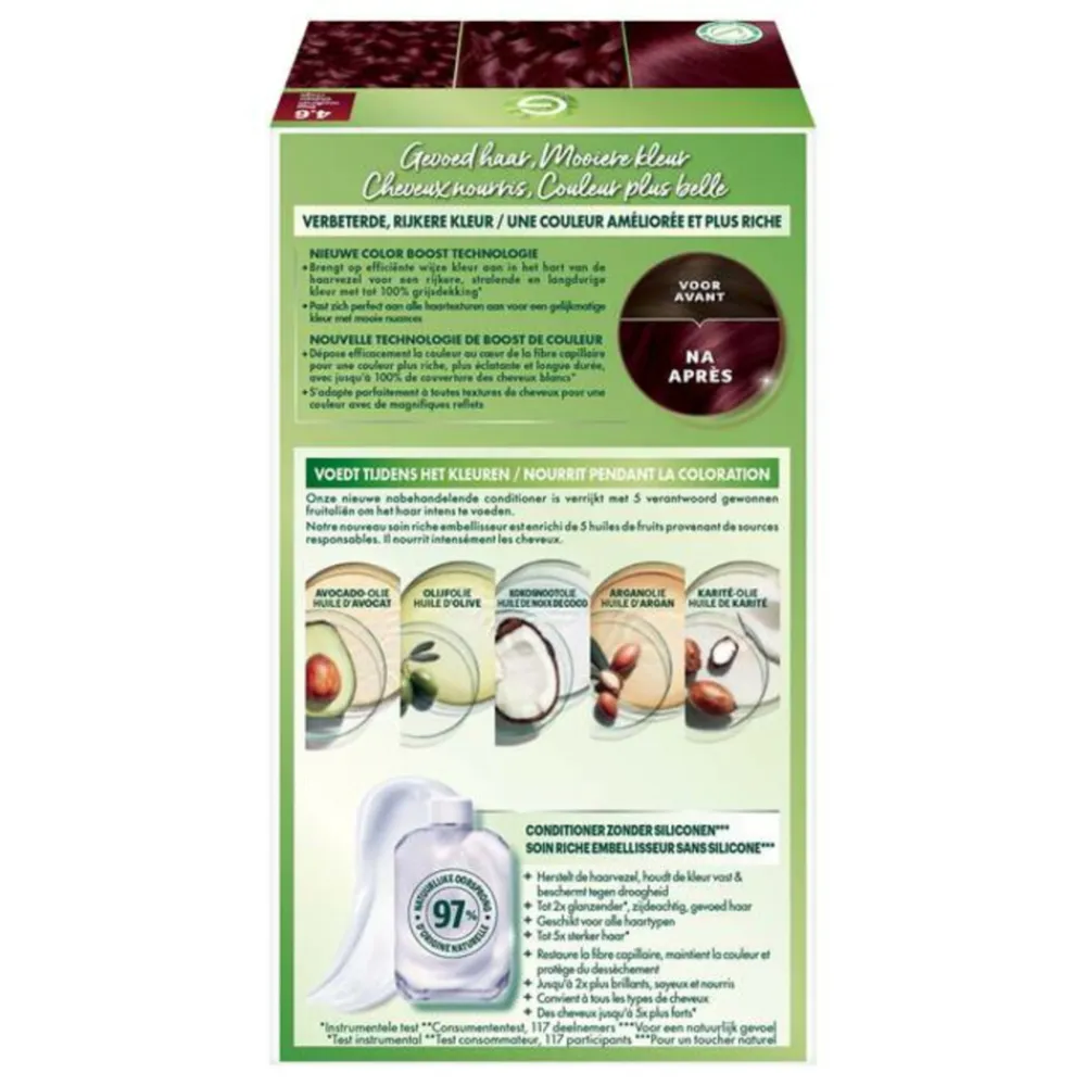 Garnier Nutrisse Ultra Crème Permanente Haarkleuring 4.6 Diep Rood Middenbruin