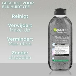 Garnier SkinActive Micellair Reinigingswater Jelly-water Alles-in-1 met Charcoal 400 ml