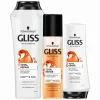 Gliss Total Repair - Shampoo, Conditioner & Anti-klit Spray - Pakket