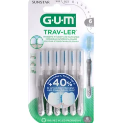 GUM Trav-Ler Ragers Grijs 2.0mm 6 stuks