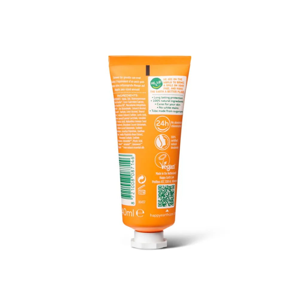 Happy Earth 100% Natuurlijke Deodorant Cream Rose Petitgrain 40 ml