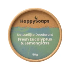 HappySoaps Natuurlijke Deodorant Eucalyptus en Citroengras 50 gr