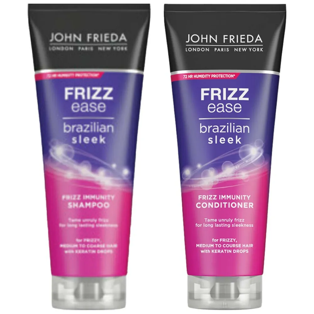 John Frieda Frizz Ease Brazillian Sleek - Shampoo 1x 250 ml & Conditioner 1x 250 ml - Pakket