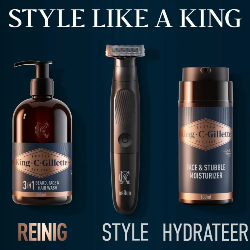 Heren King C. Gillette Baard- en Gezichtsreiniger 350 ml