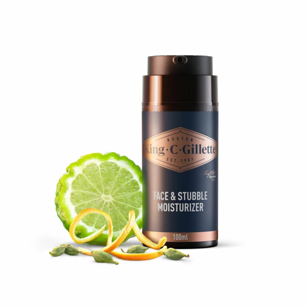 Heren King C. Gillette Hydraterende Gezicht en Stoppelbaard Crème 100 ml