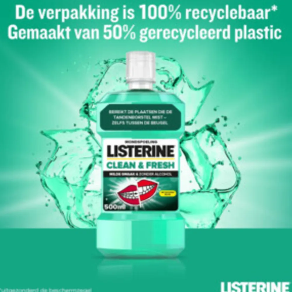 Listerine Mondwater Clean & Fresh zonder Alcohol 500 ml
