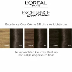 LOréal L'Oréal Excellence Cool Crème Permanente Crèmekleuring 5.11 - Ultra As Lichtbruin