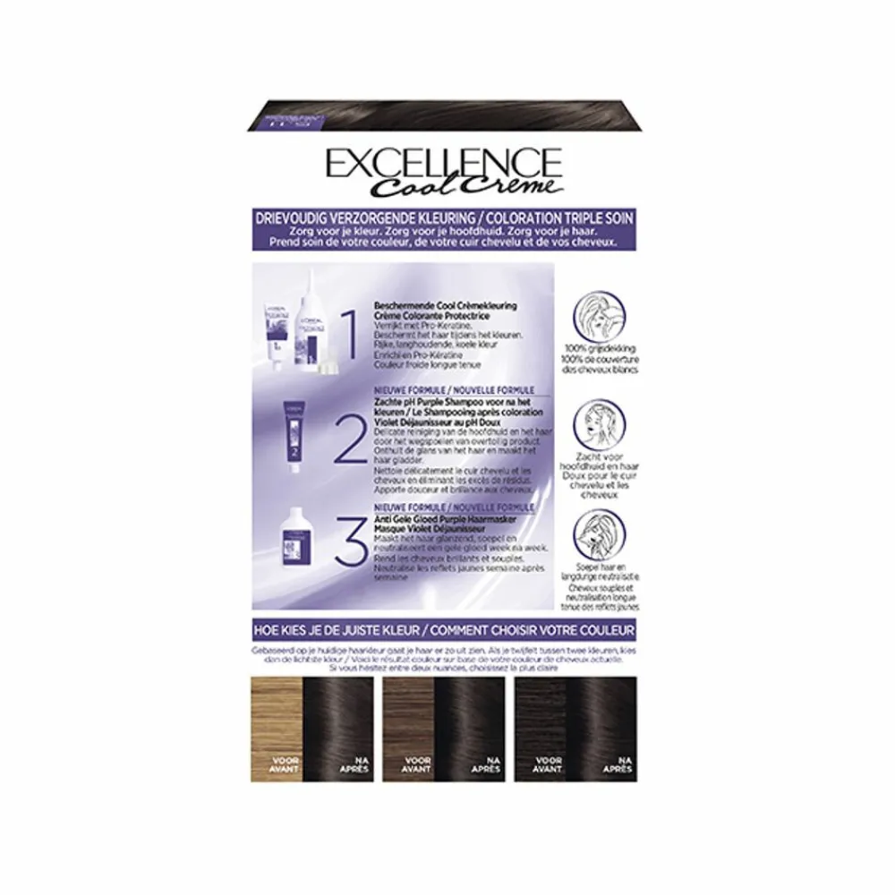 LOréal L'Oréal Excellence Cool Crème Permanente Crèmekleuring 5.11 - Ultra As Lichtbruin