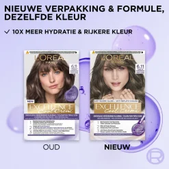 LOréal L'Oréal Excellence Cool Crème Permanente Crèmekleuring 6.11 - Ultra As Donkerblond