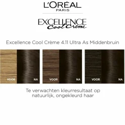 LOréal L'Oréal Excellence Cool Crème Permanente Crèmekleuring 4.11 - Ultra As Middenbruin