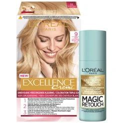 LOréal L'Oréal Excellence Creme 9 Zeer Licht Blond + Magic Retouch Uitgroeispray Blond 75 ml Pakket