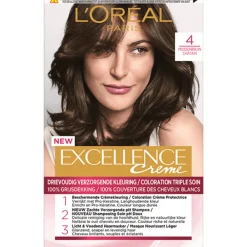 LOréal L'Oréal Excellence Crème Permanente Crèmekleuring 4 Middenbruin