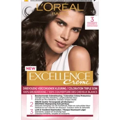 LOréal L'Oréal Excellence Crème Permanente Crèmekleuring 3 Donkerbruin