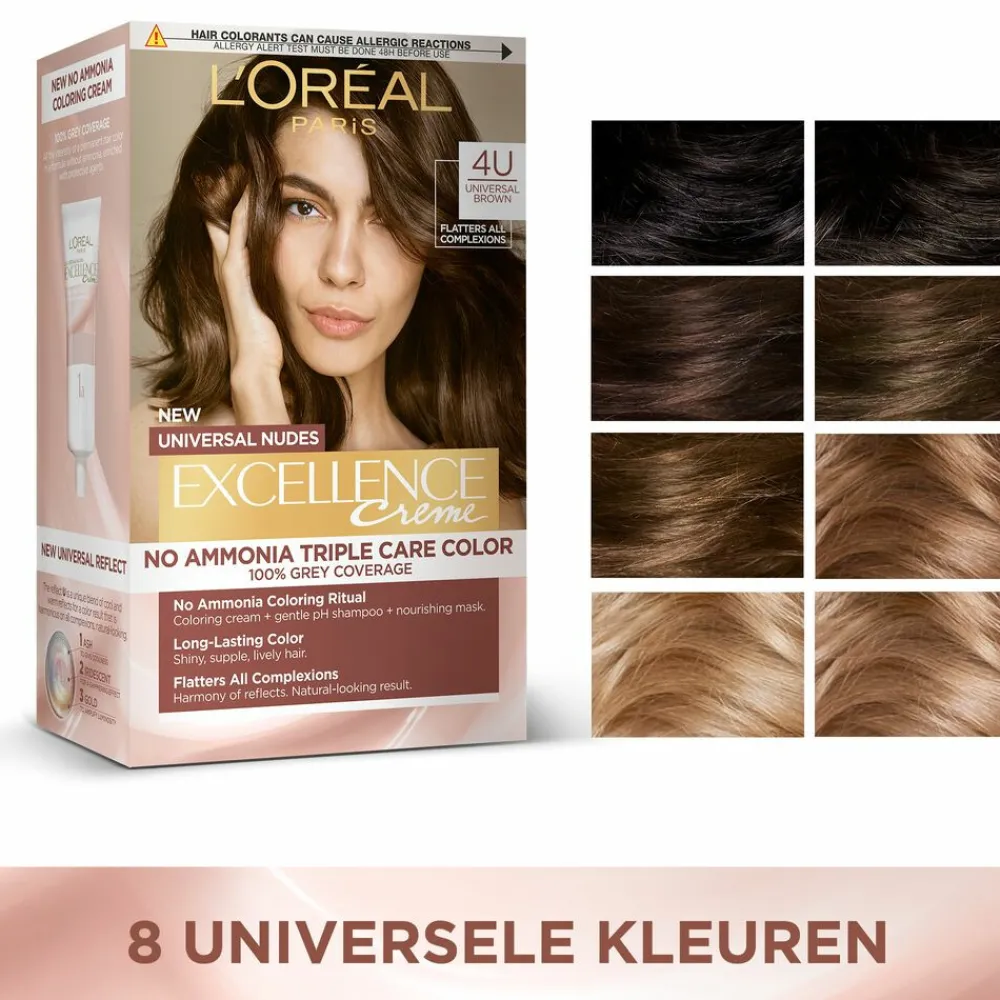 LOréal L'Oréal Excellence Crème Universal Nudes Permanente Haarkleuring 2U Universeel Zeer Donkerbruin