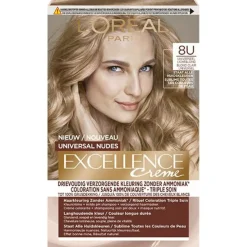 LOréal L'Oréal Excellence Crème Universal Nudes Permanente Haarkleuring 8U Universeel Lichtblond