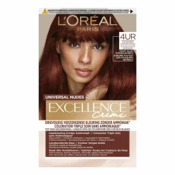 LOréal L'Oréal Excellence Crème Universal Nudes Permanente Haarkleuring 4UR Universeel Donker Rood