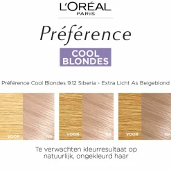 LOréal L'Oréal Préférence Cool Blondes Permanente Haarkleuring 9.12 Siberia - Extra Licht As Beigeblond