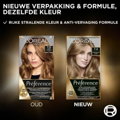 LOréal L'Oréal Préférence Permanente Haarkleuring 7.0 Middenblond