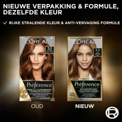 LOréal L'Oréal Préférence Permanente Haarkleuring 5.3 Licht Goudbruin