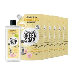 Marcels Green Soap Marcel's Green Soap Shower Gel Navulling Vanille & Kersenbloesem + 6 Navullingen Pakket