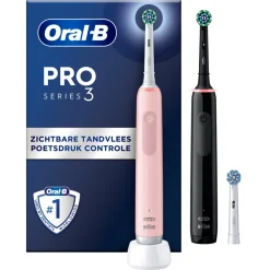 Oral-B Elektrische Tandenborstel Pro 3 3900 Duo Zwart & Roze 1 set