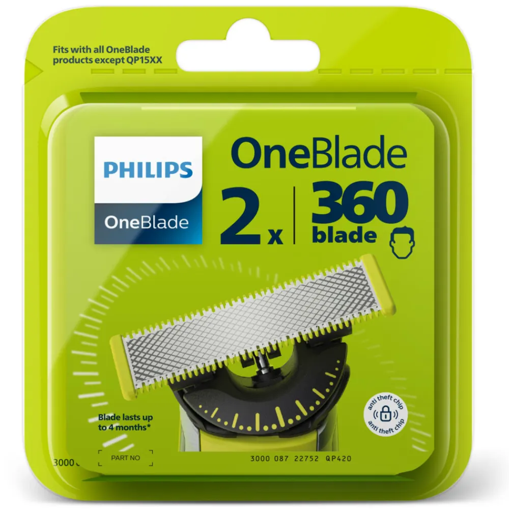 Heren Philips Vervangend Mesje 360 OneBlade QP420/50 2 stuks