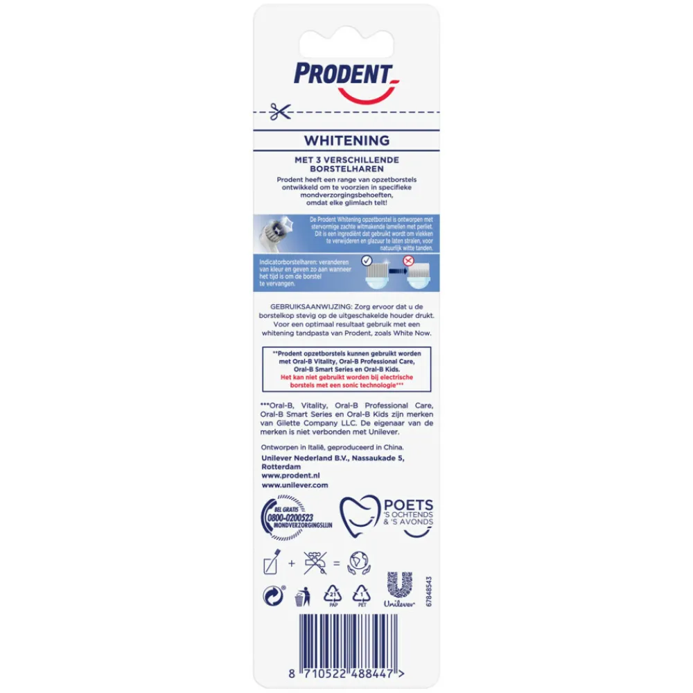 Prodent Opzetborstels White Now 2 stuks