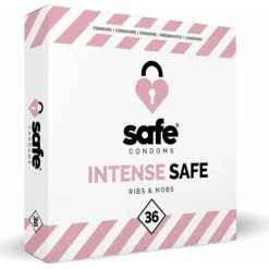 Safe Condooms Ribbels en Noppen 36 stuks