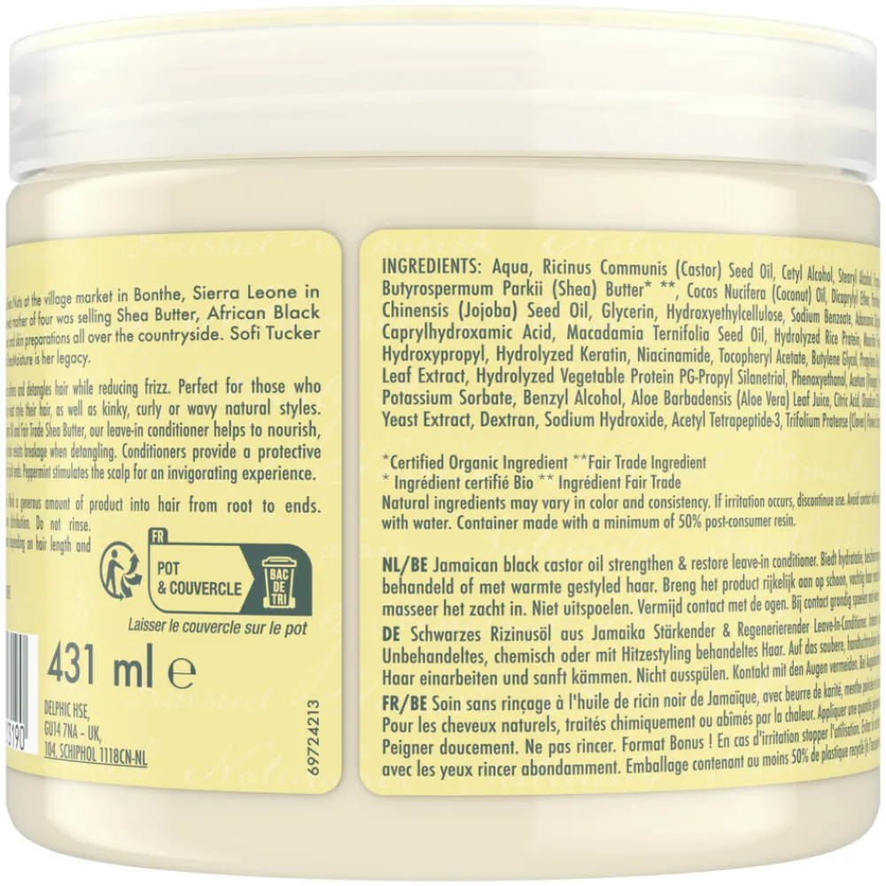 Shea Moisture Jamaican Black Strengthen & Restore Leave-In Conditioner 431 ml