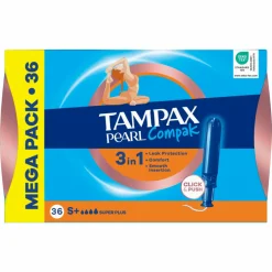 Tampax Pearl Compak Super Plus Tampons met Inbrenghuls 36 stuks