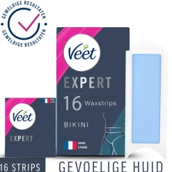 Heren Veet Expert Koude Waxstrips Bikini Sensitive 16 stuks