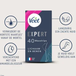 Heren Veet Expert Waxstrips Benen Sensitive 40 stuks