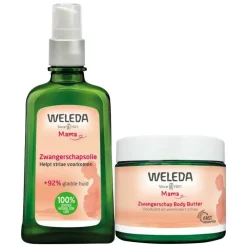 WELEDA Mommy-to-be - Zwangerschapsolie 1 x 100 ml & Zwangerschap Body Butter 1 x 150 ml - Pakket