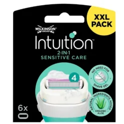 Heren Wilkinson Intuition 2 in 1 Navulmesjes Sensitive Care Valuepack 6 stuks