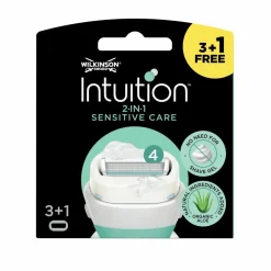 Heren Wilkinson Intuition 2 in 1 Navulmesjes Sensitive Care 4 stuks