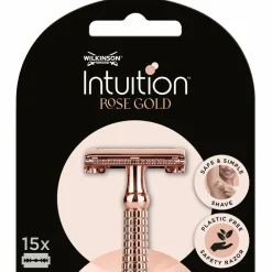 Heren Wilkinson Intuition Navulmesjes Rose Gold Safety Razor 15 stuks