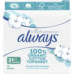Always 10x Maandverband Bio Cotton Protection Ultra Normal met Vleugels 11 stuks